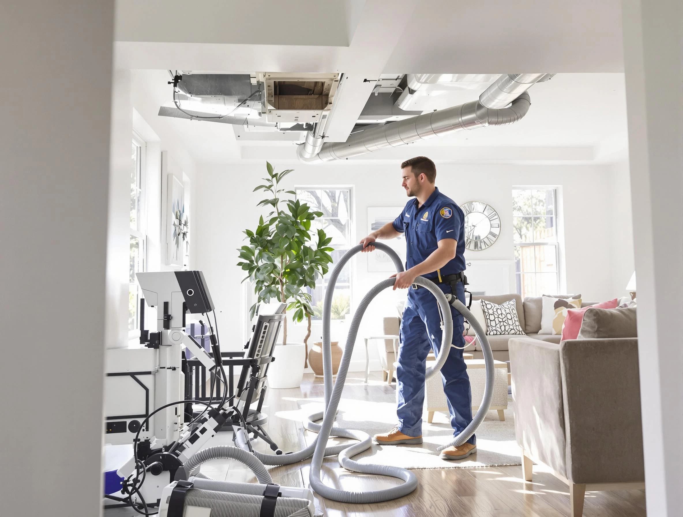 Glendale Air Duct Cleaning technician performing thorough AC duct cleaning for enhanced cooling efficiency in Glendale