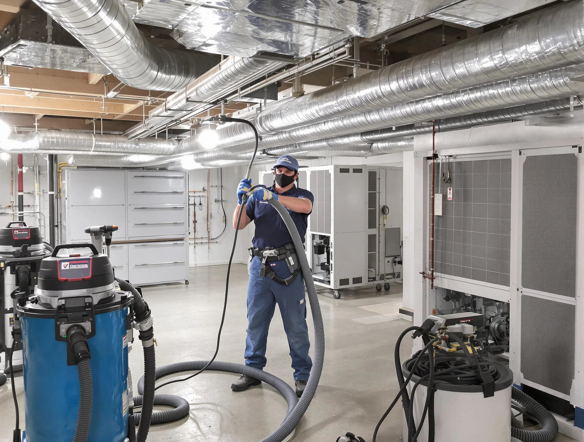 Glendale Air Duct Cleaning specialist performing thorough central air duct cleaning for improved system efficiency in Glendale