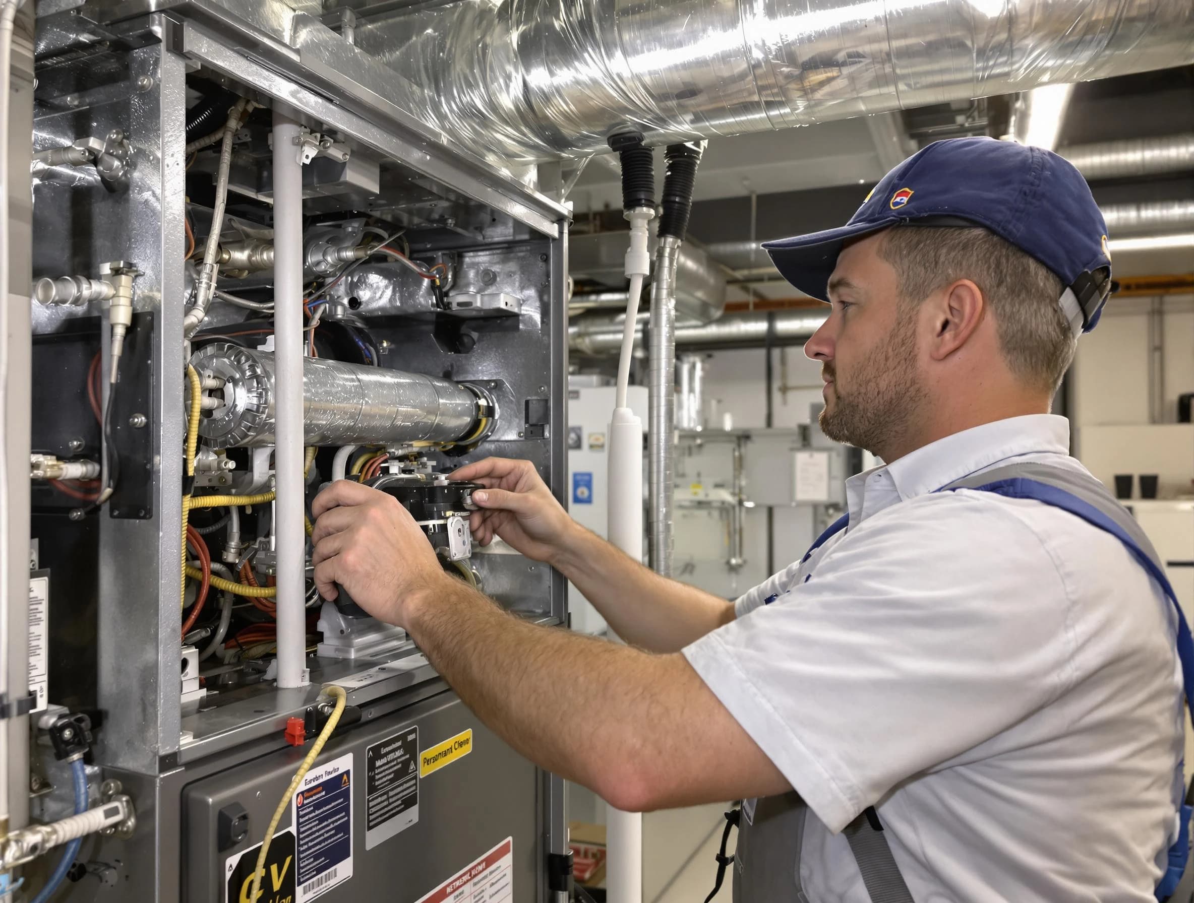 Glendale Air Duct Cleaning specialist performing thorough furnace duct cleaning to improve heating efficiency in Glendale