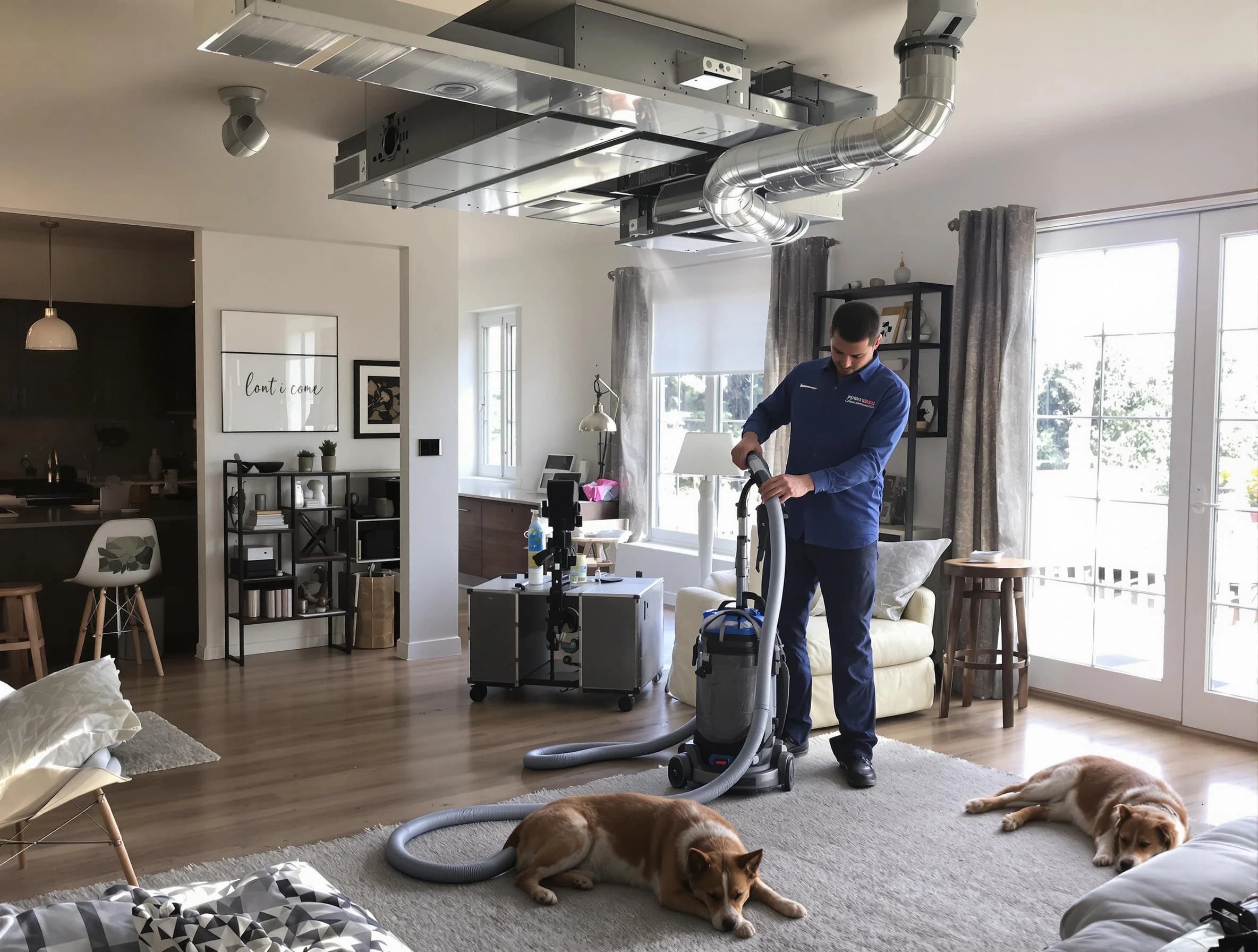 Glendale Air Duct Cleaning technician performing detailed indoor duct cleaning for improved air quality in Glendale