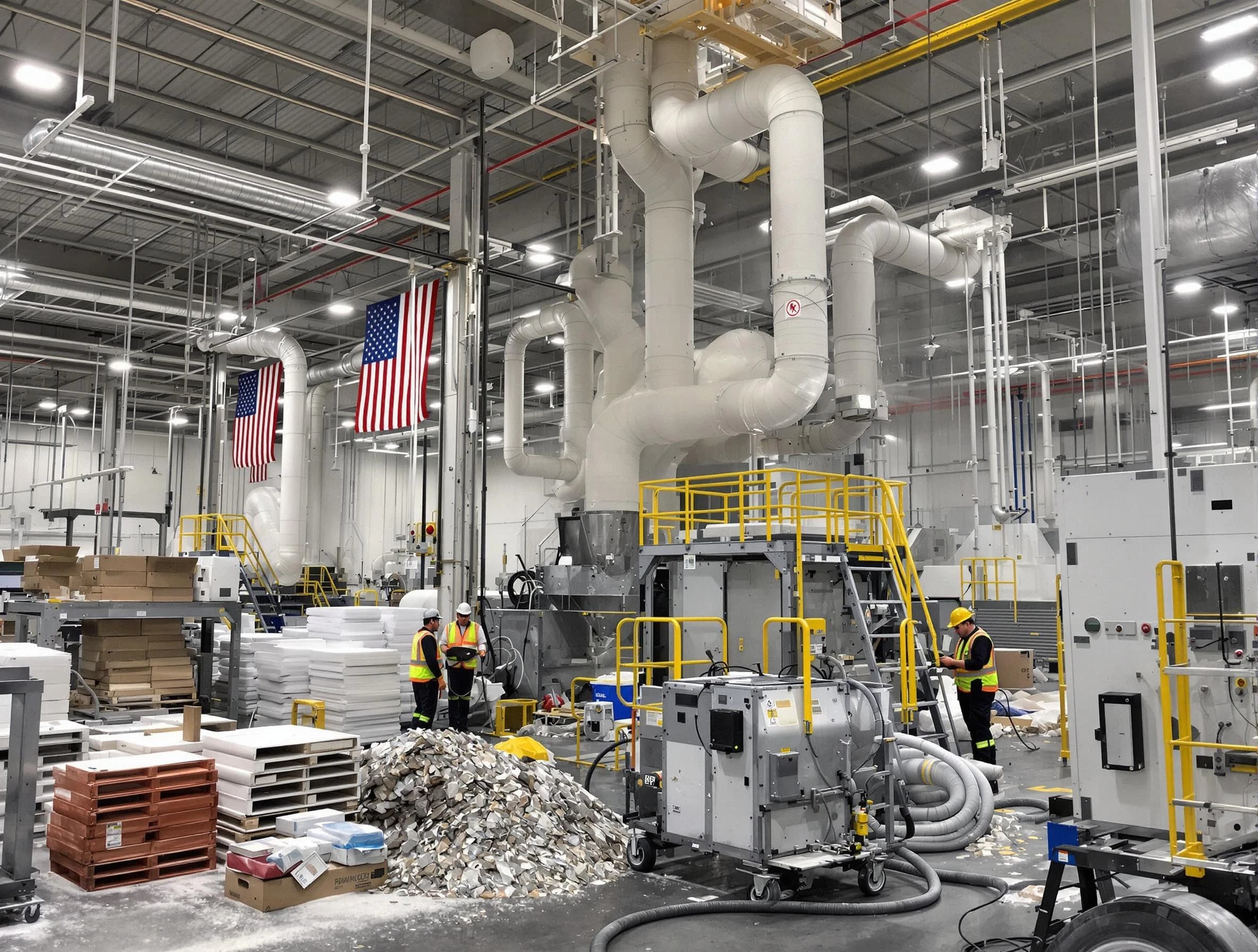Glendale Air Duct Cleaning team performing large-scale industrial duct cleaning at a commercial facility in Glendale