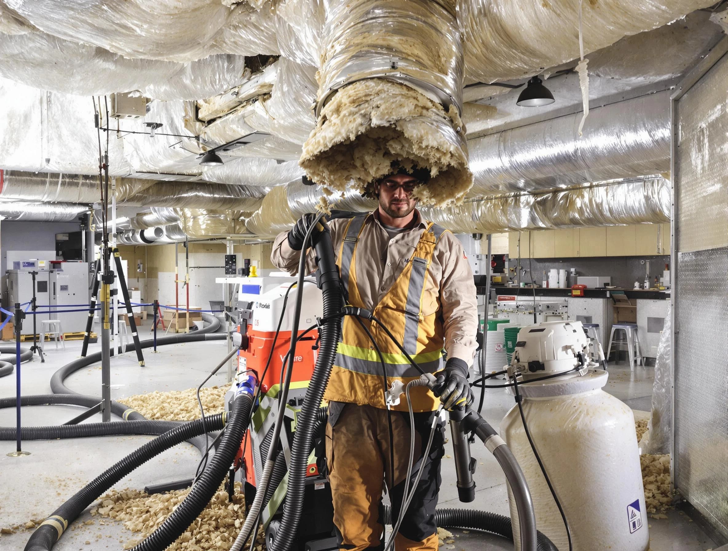 Professional vacuum insulation removal by Glendale Air Duct Cleaning expert in Glendale