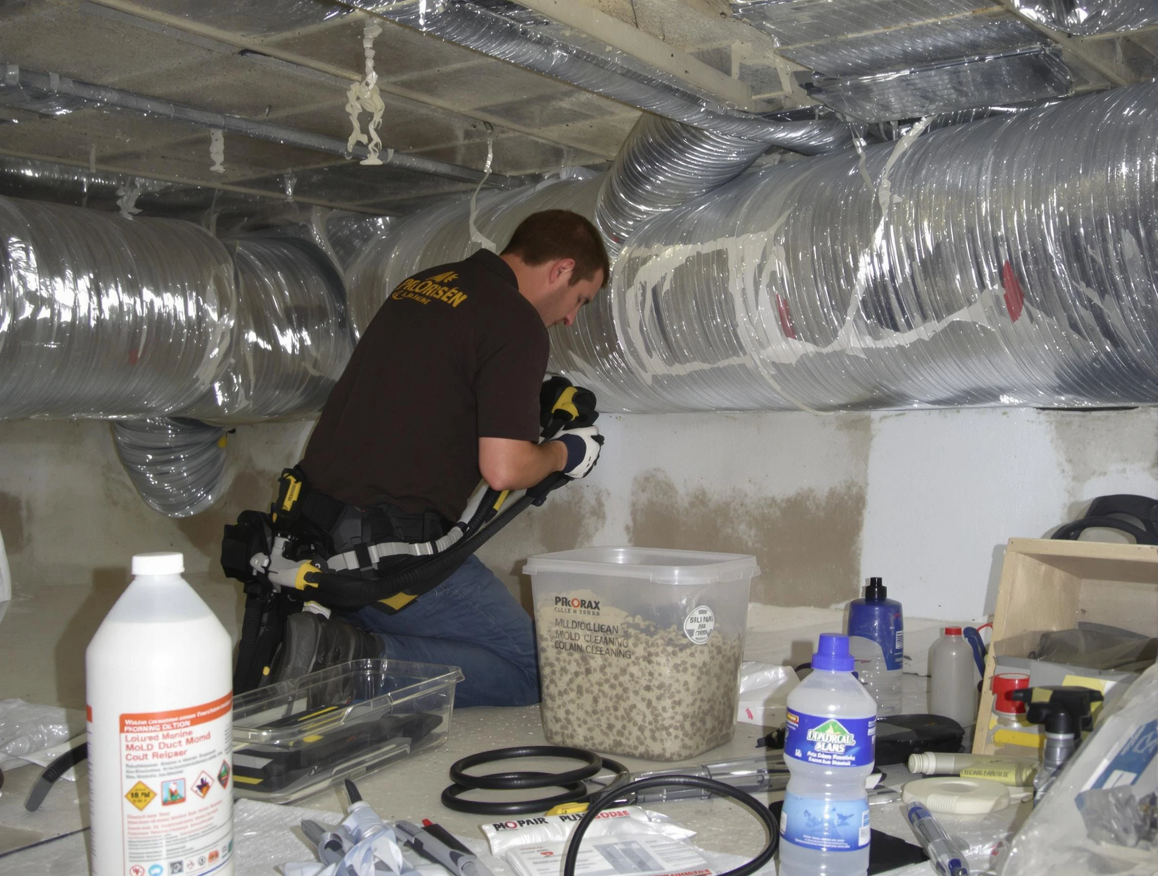 Glendale Air Duct Cleaning specialist performing professional mold removal from air ducts in Glendale