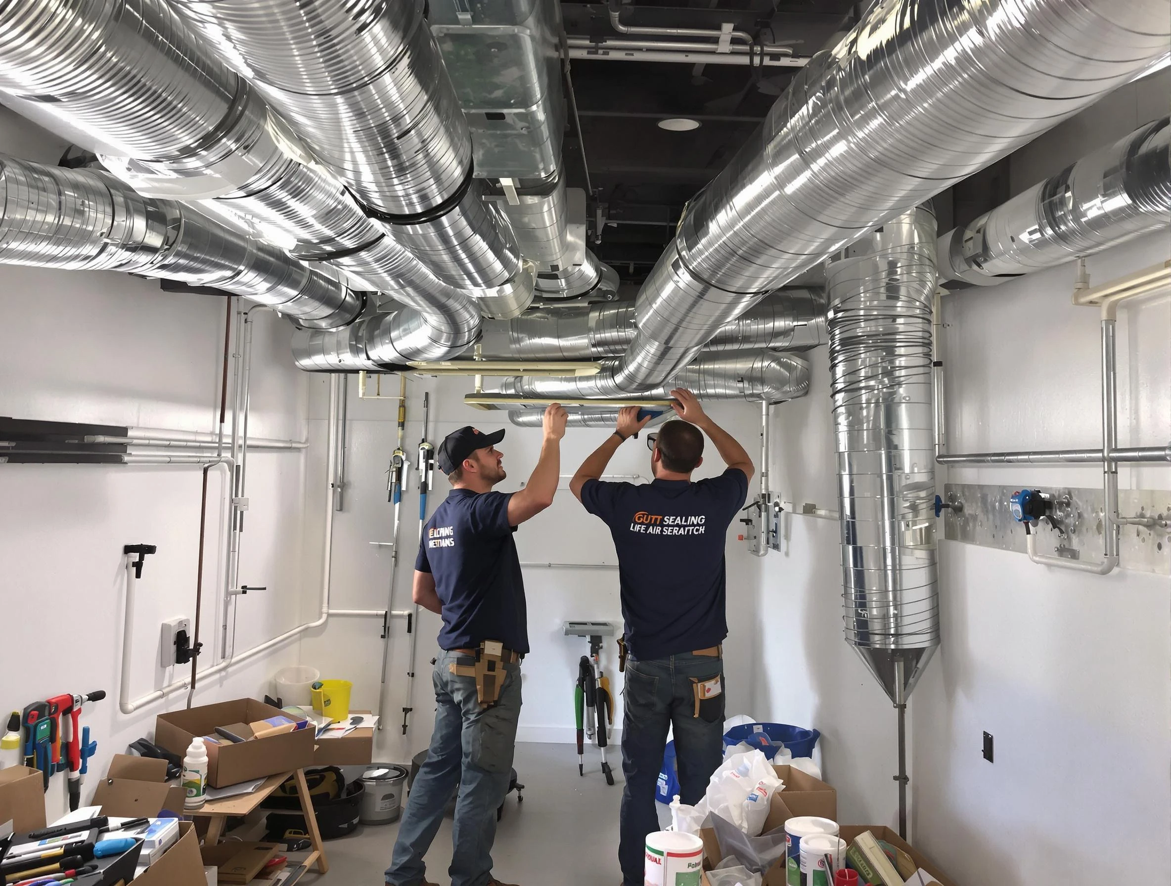 Glendale Air Duct Cleaning technician applying professional duct sealing solutions in Glendale