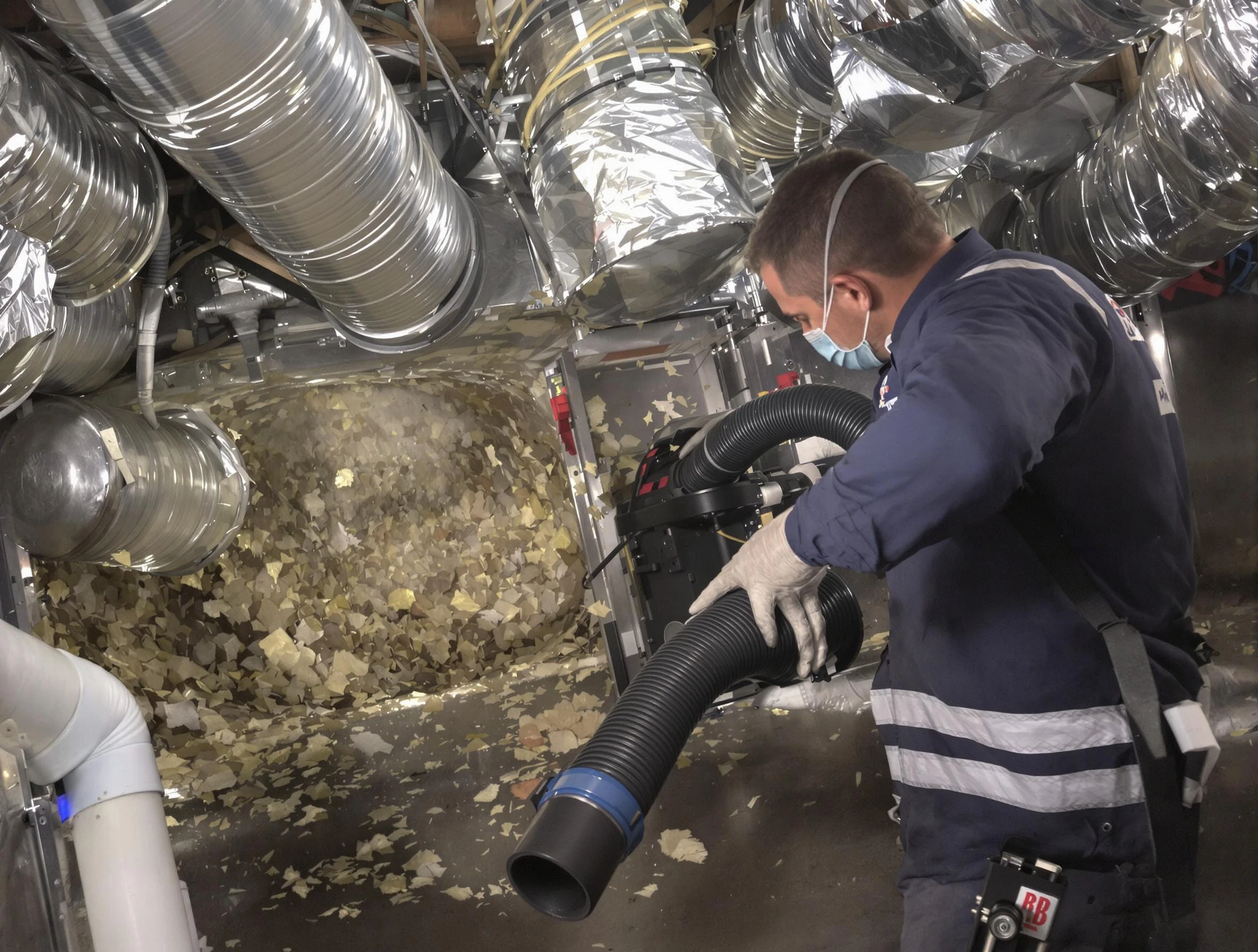 Glendale Air Duct Cleaning specialist operating negative pressure cleaning equipment for thorough duct maintenance in Glendale