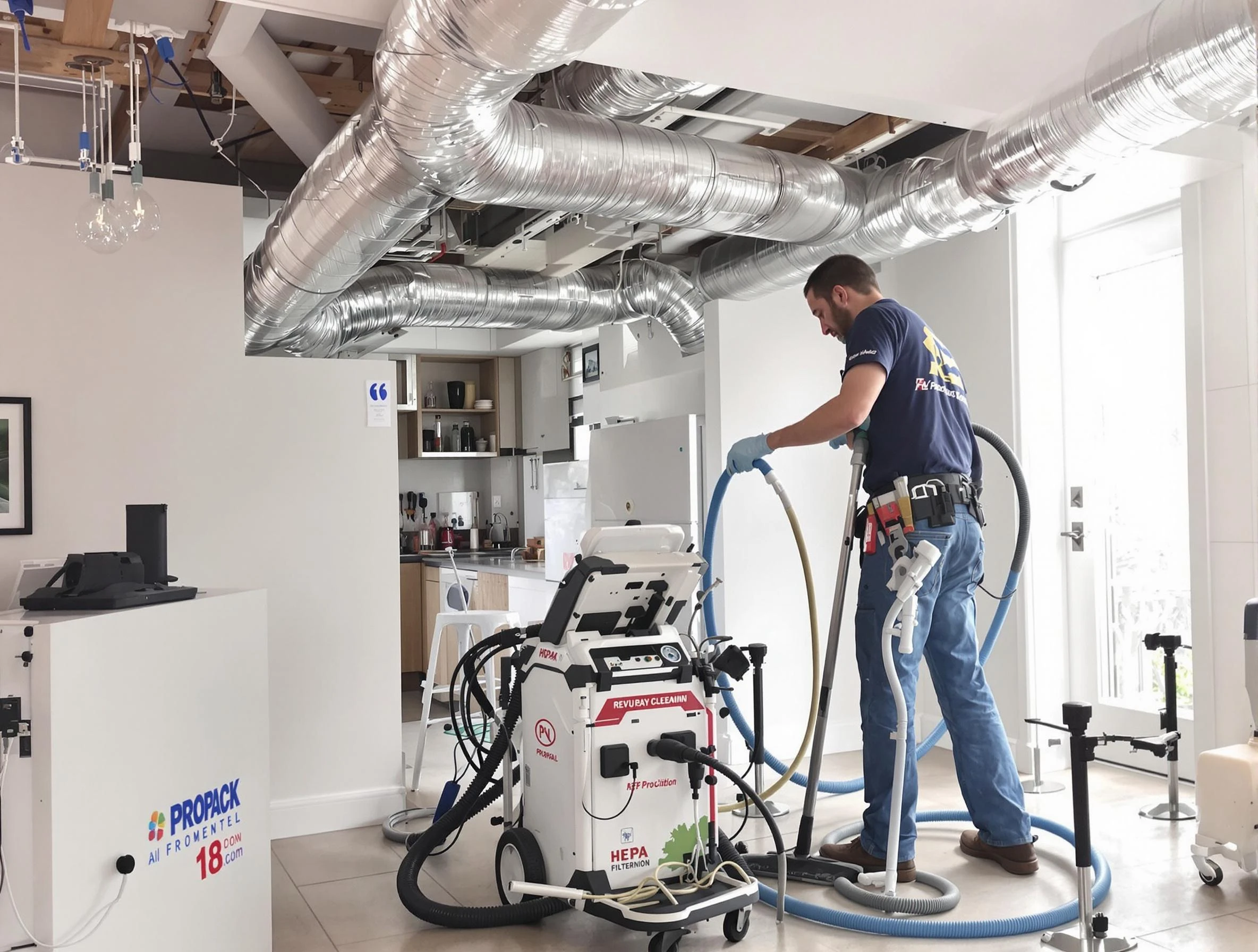Glendale Air Duct Cleaning technician performing advanced pure duct cleaning with specialized equipment in Glendale